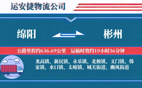 绵阳到彬州物流公司