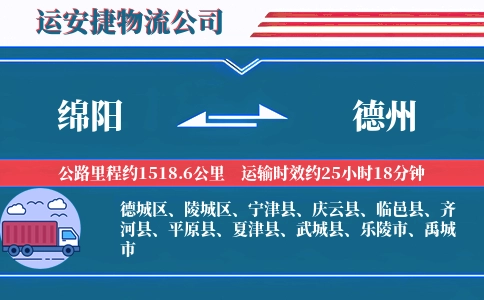 绵阳到德州物流公司