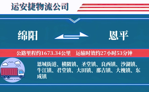 绵阳到恩平物流公司