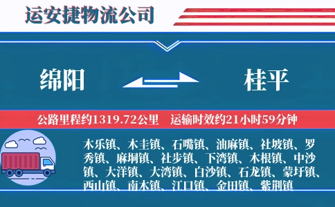 绵阳到桂平物流公司