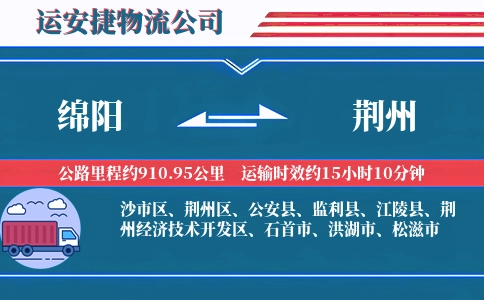 绵阳到荆州物流公司