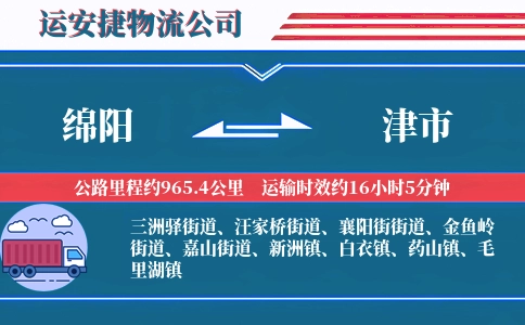 绵阳到津市物流公司