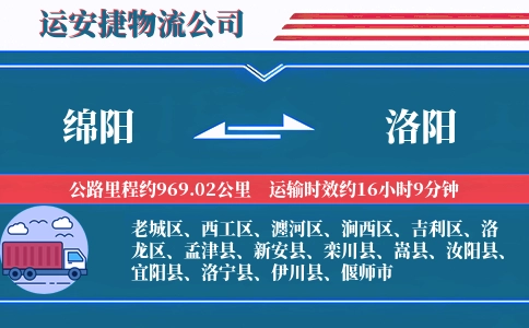 绵阳到洛阳物流公司