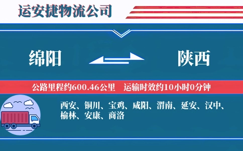 绵阳到陕西物流公司