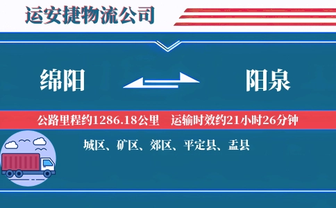 绵阳到阳泉物流公司