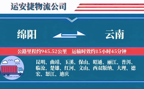绵阳到云南物流公司