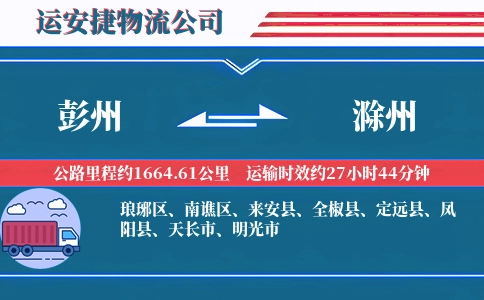彭州到滁州物流公司