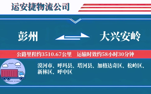 彭州到大兴安岭物流公司