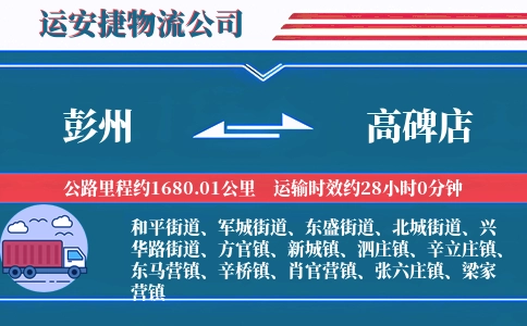 彭州到高碑店物流公司