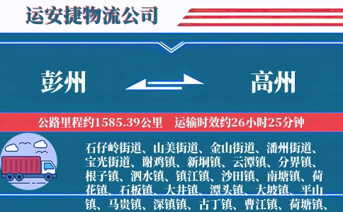 彭州到高州物流公司