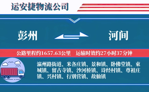 彭州到河间物流公司