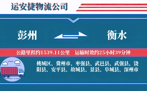 彭州到衡水物流公司