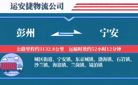 彭州到宁安物流公司