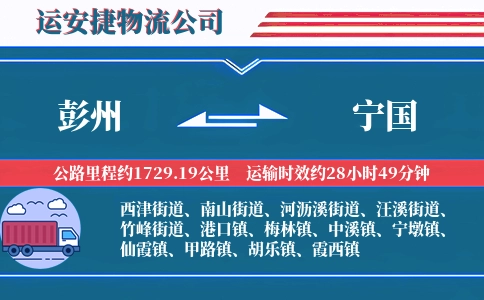 彭州到宁国物流公司