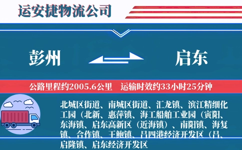 彭州到启东物流公司