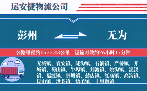 彭州到无为物流公司