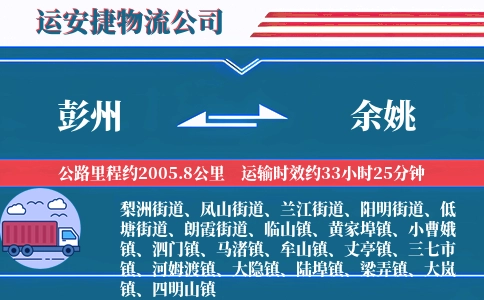 彭州到余姚物流公司