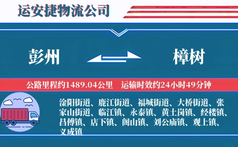彭州到樟树物流公司