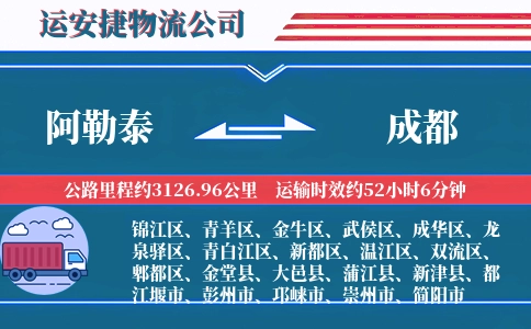 阿勒泰到成都物流公司