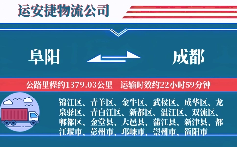 阜阳到成都物流公司