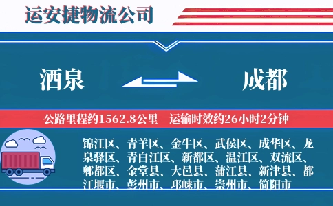 酒泉到成都物流公司